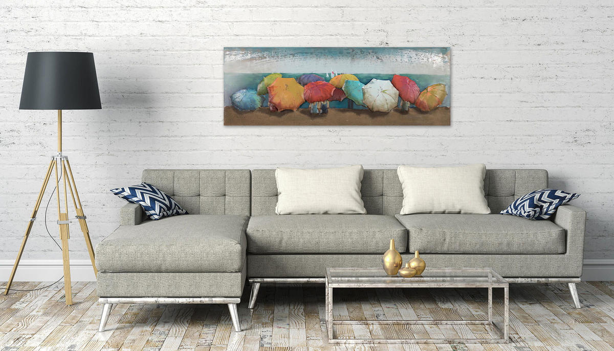 METALLBILD Bunt 144/44 cm - Multicolor, Metall (6/44cm) - KUNSTLOFT