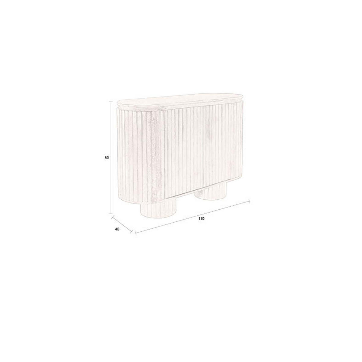 AUFBEWAHRUNGSSCHRANK Kenji Holz - Braun, Holz (110/80/40cm) - Dutchbone