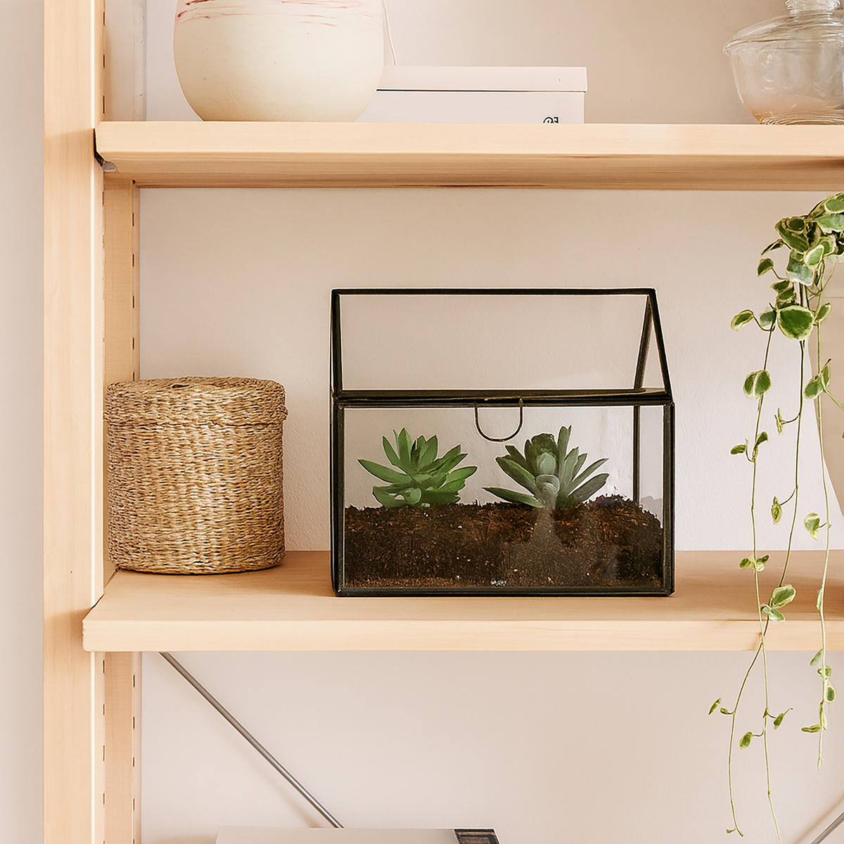 RASTLINNÉ skleník - priehľadné, kov/sklo (16cm) - Relaxdays