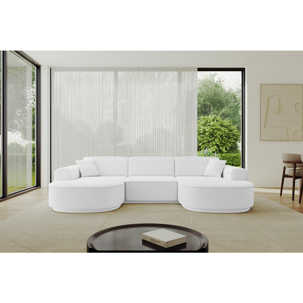 Thumbnail - Altdecor Wohnlandschaft, Weiß, Textil, 4-Sitzer, U-Form, 295x81x163 cm, Wohnzimmer, Sofas & Couches, Wohnlandschaften, W...