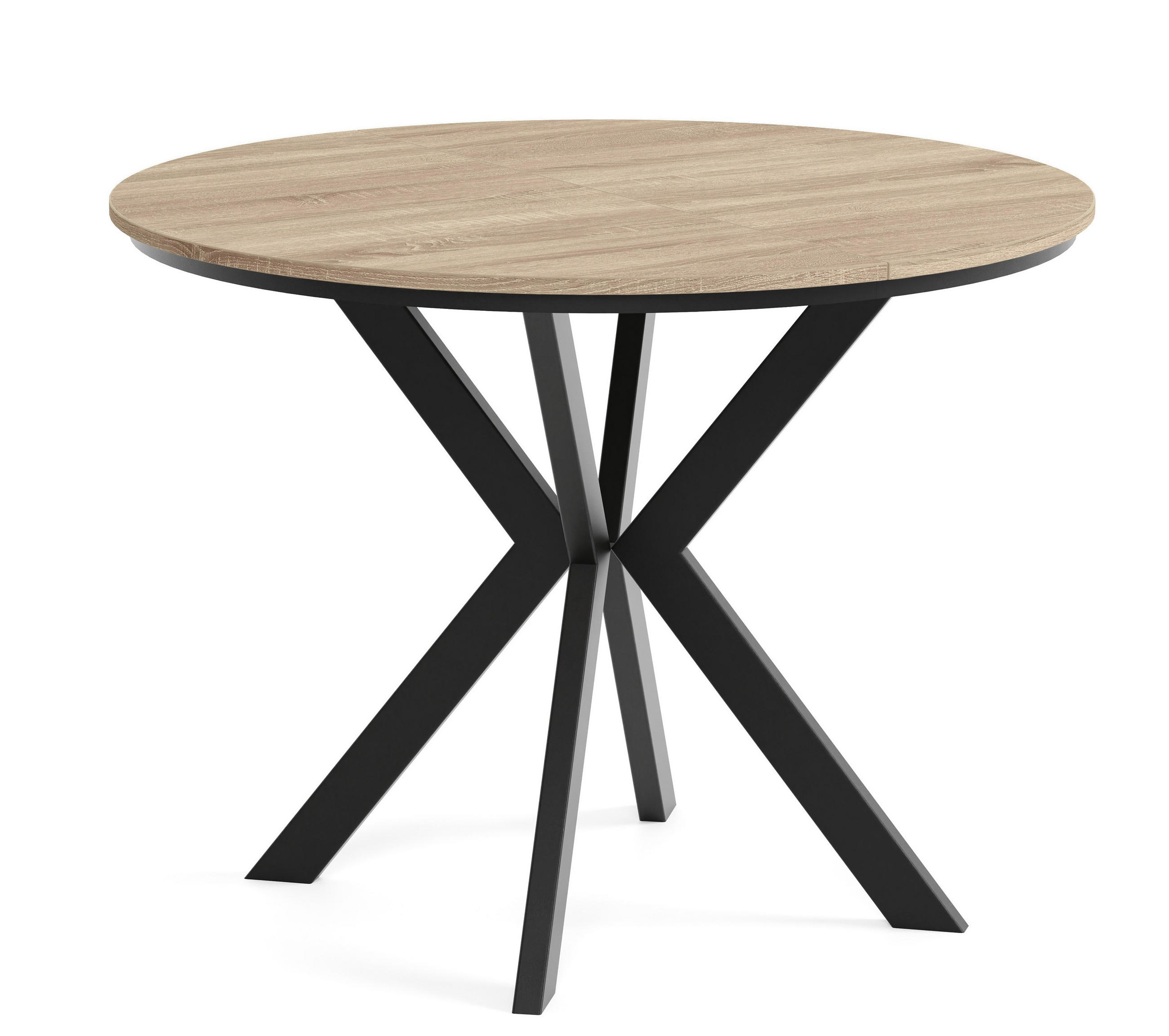 Sepro Meble Tisch Schwarz, Eiche 90x76x90 cm