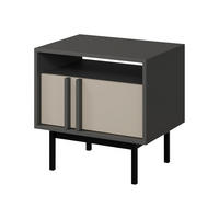 NACHTTISCH Alsy AL13 - Anthrazit/Beige, Holzwerkstoff/Kunststoff (53/53/43cm) - MIRJAN24