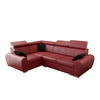 ECKSOFA APOLLO KN08, Eckcouch in L-Form mit Schlaffunktion, Farbe: Rot, Kunstleder, Ottomane Links - Rot, Textil (255/190cm) - O-Sofa