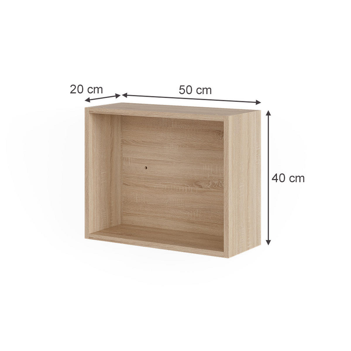 BOČNÁ POLICA Elmo Sonoma 50 x 40 cm - dub sonoma, kompozitné drevo (50/40/20cm) - Vicco