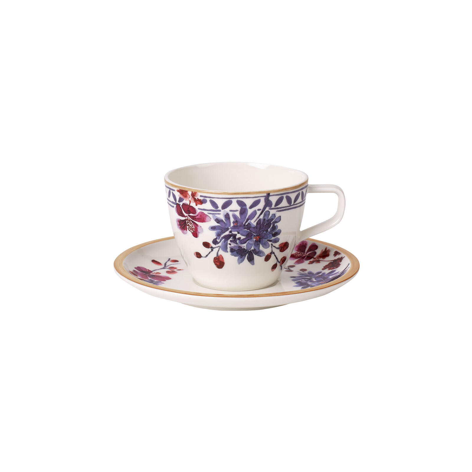 KAFFEETASSE MIT UNTERTASSE Artesano Provençal Lavendel bunt 170 ml - Multicolor, Keramik (8.9/6.8/11.3cm) - Villeroy & Boch