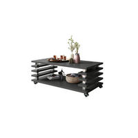 COUCHTISCH rechteckig Anthrazit matt Ablage Rollen - Anthrazit, Holzwerkstoff (60/120/45cm) - designimpex