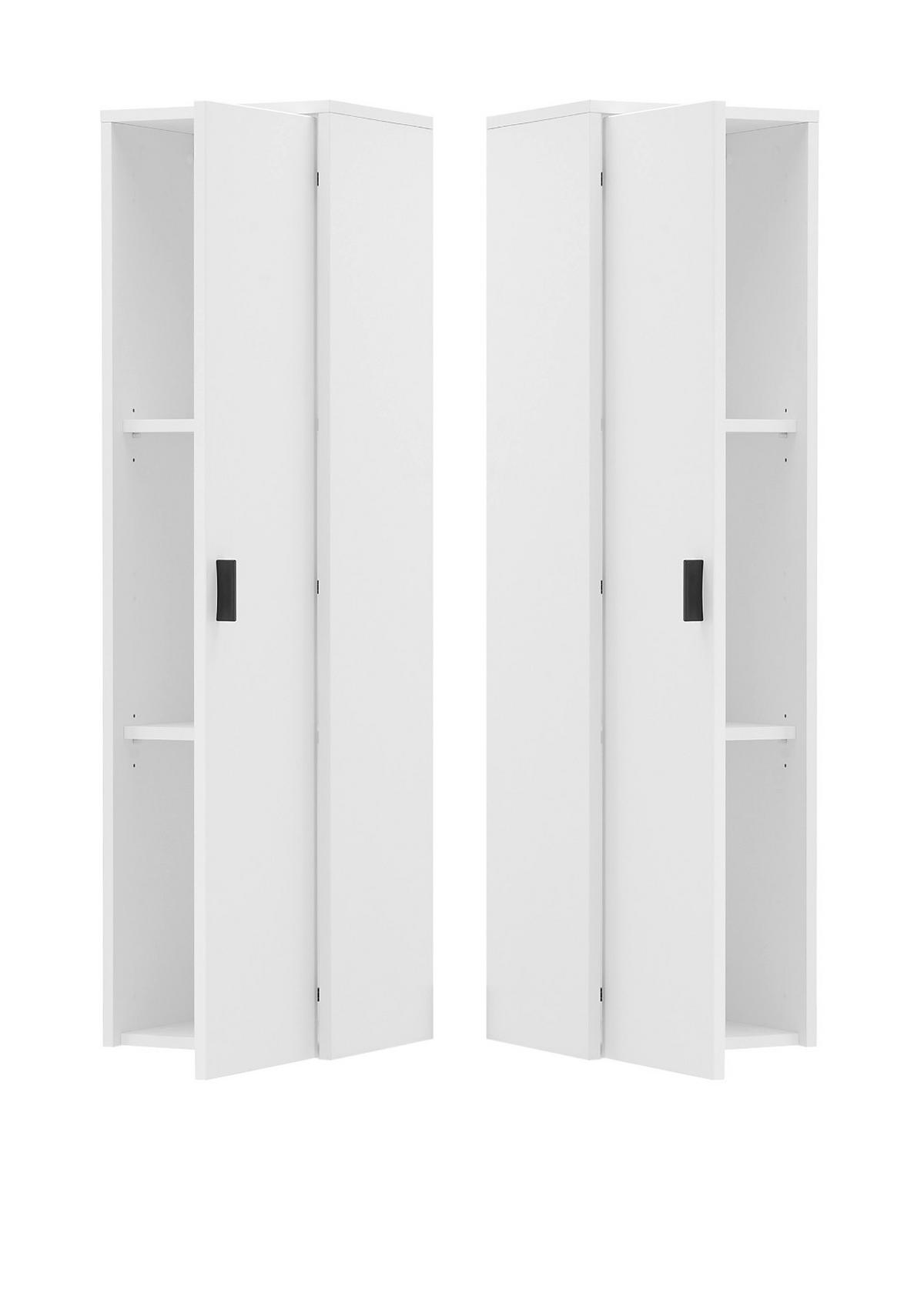 HÄNGESCHRANK weiß matt, Wandschrank 33 x 120 cm mit Soft-Close - Schwarz/Weiß, Holzwerkstoff/Metall (33/120/30cm) - Furn.Design