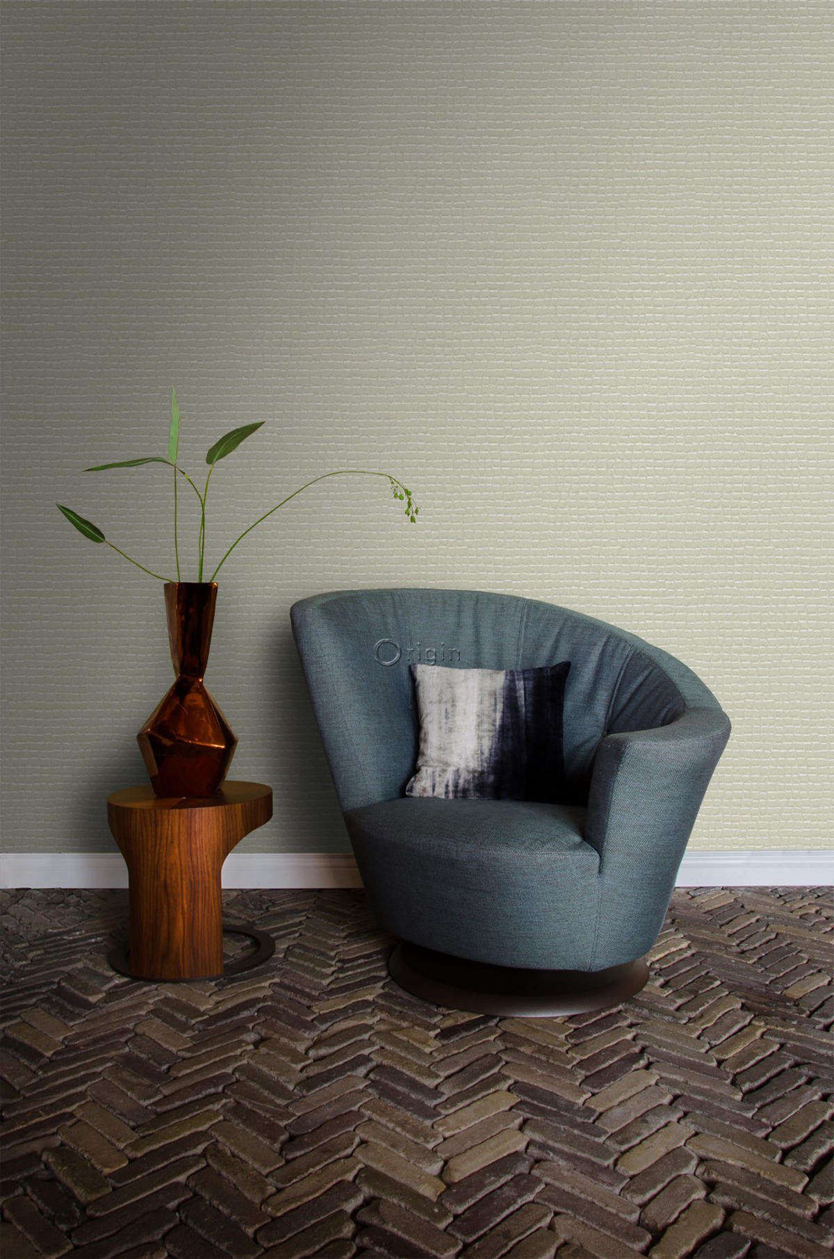 TAPETE Krokodil-Optik 53 cm x 10.05 m - Weiß, Papier (53/1000cm) - Origin Wallcoverings
