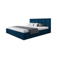 BETT 120x200 - Polsterbett mit Bettkasten und Holzrahmen - Modern Betten - Glatter Kronos-Stoff - Kollektion Tokio, Blau - Blau, Holz/Kunststoff (120/200cm) - Alpi-Möbel