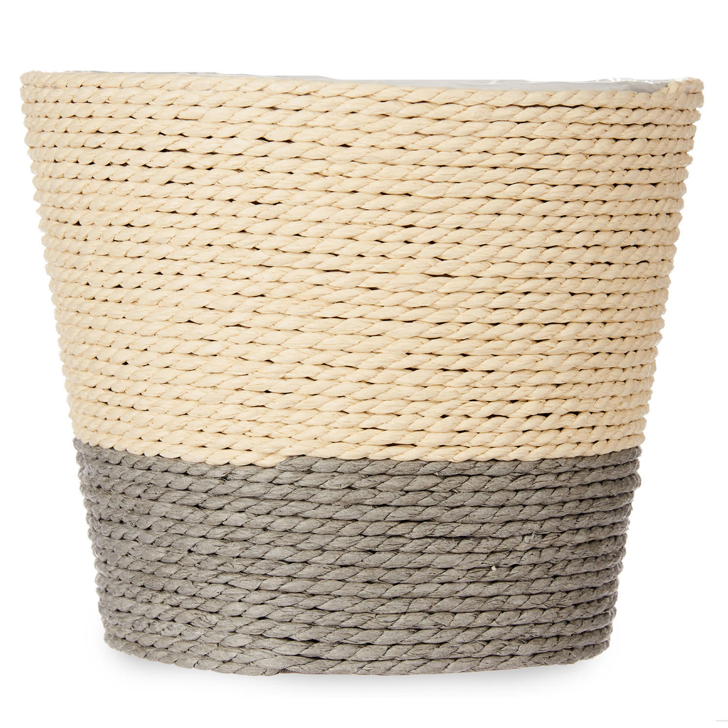 ÜBERTOPF Geflochten Ø 15 cm - Grau, Kunststoff (15/16cm)