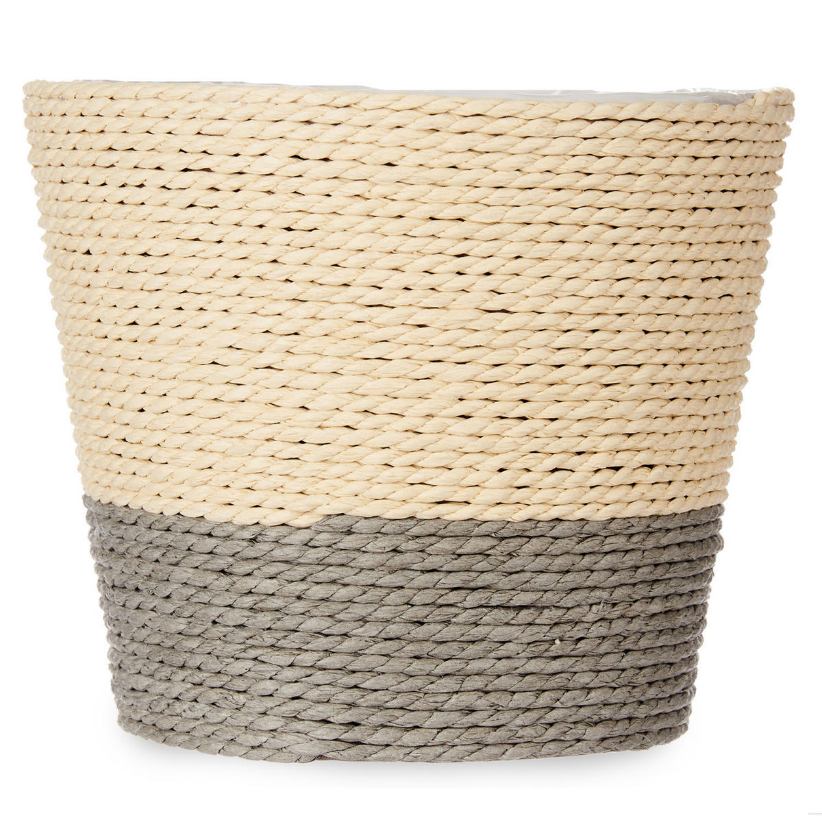 ÜBERTOPF Geflochten Ø 15 cm - Grau, Kunststoff (15/16cm)