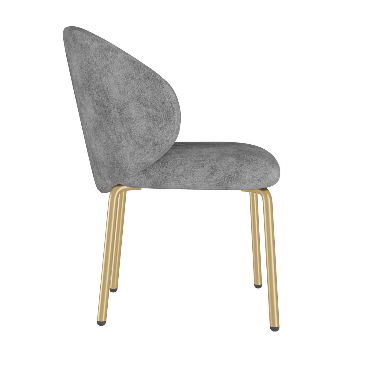 ESSZIMMERSTUHL Chenille mit goldfarbenem Metallgestell 47,5/56/74 cm grau - Grau, Textil (47.5/74/56cm) - Redom