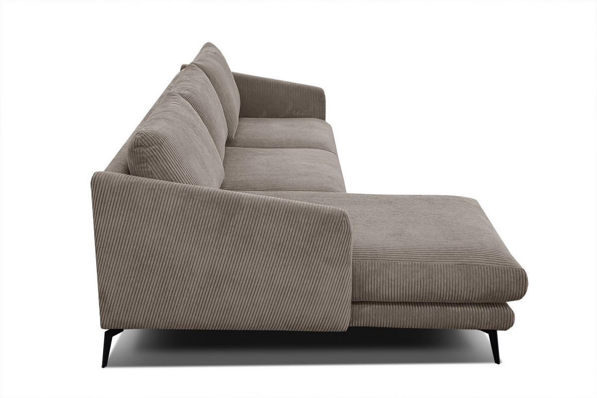 ECKSOFA VILT 4-Sitzer, taupe - Taupe/Schwarz, Holzwerkstoff/Textil (156/255cm) - Courtois Laville