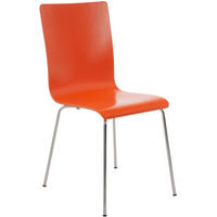 BESUCHERSTUHL PEPE 87x43x47 cm Orange Holz Metall - Orange, Metall (43/87/47cm) - DELUKE
