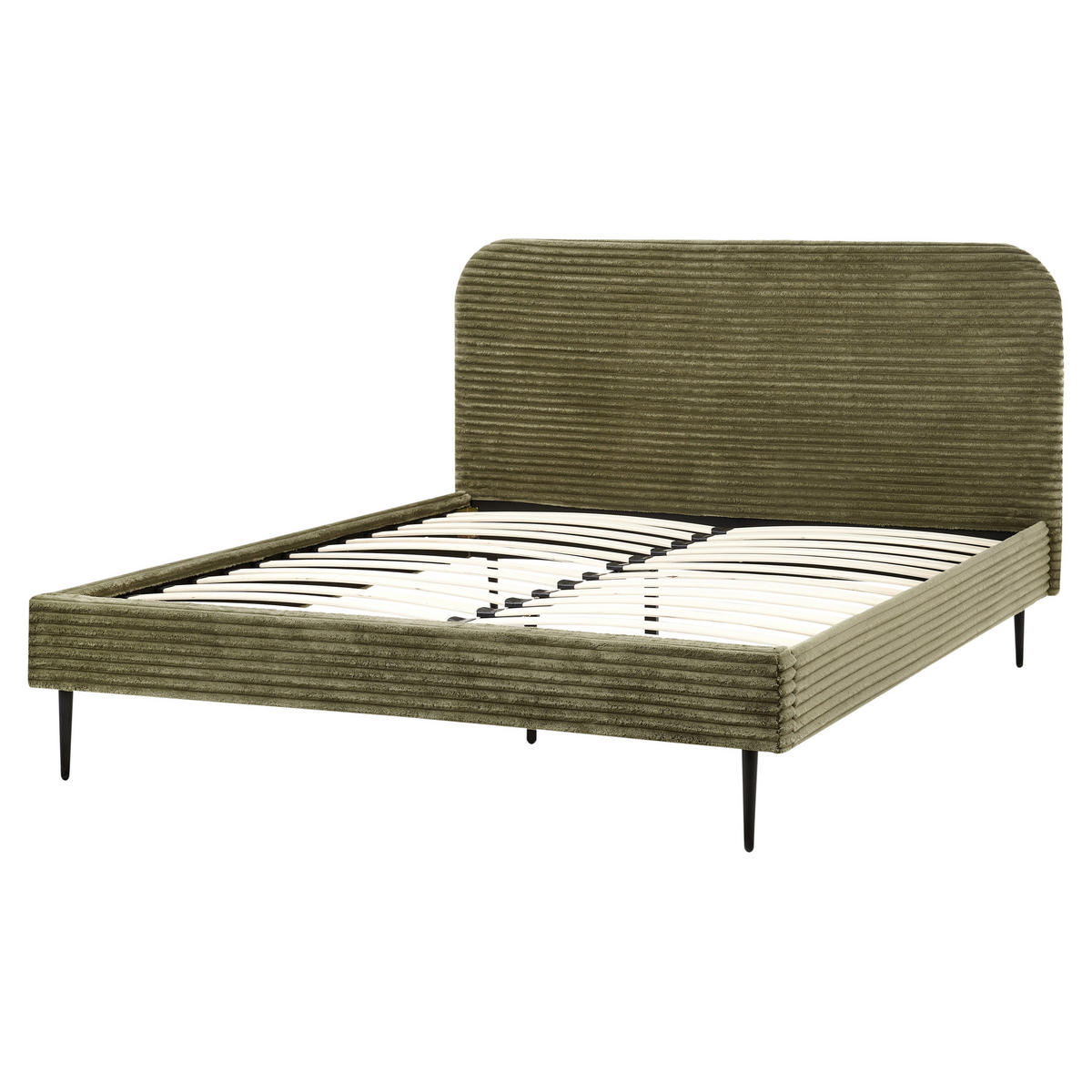 POLSTERBETT mit Lattenrost 160x200 cm Grün Flayat - Grün, Textil (160/200cm) - Beliani