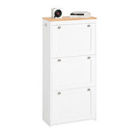 SCHUHSCHRANK Weiß-Natur - Weiß, Holzwerkstoff (59/116/26cm) - SoBuy