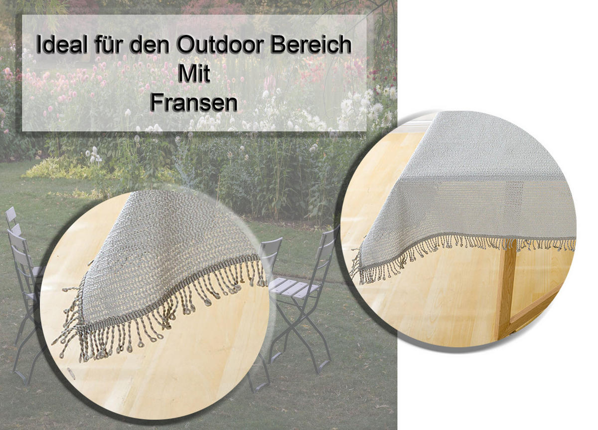 TISCHDECKE Gartentischdecke Anthrazit 140 cm rund Weichschaum - Anthrazit, Textil (140cm) - TiborTex