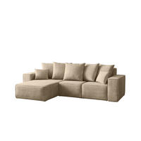 ECKSOFA L-Form Premium Kollektion ELLA Stoff Velours Noel Hellbeige Links - Ecru, Holz/Textil (168/262cm) - Kaiser Möbel