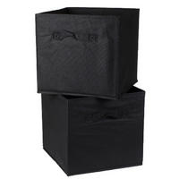 AUFBEWAHRUNGSWÜRFEL aus Vliesstoff 28x28cm - 2er Pack - Schwarz, Textil (28/28/28cm) - Calicosy