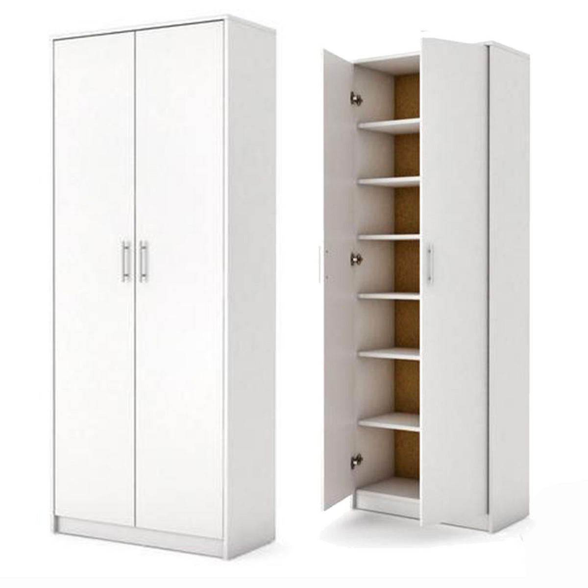 MEHRZWECKSCHRANK R002 weiss - Weiß, Holzwerkstoff (74/180/35cm) - roe furniture