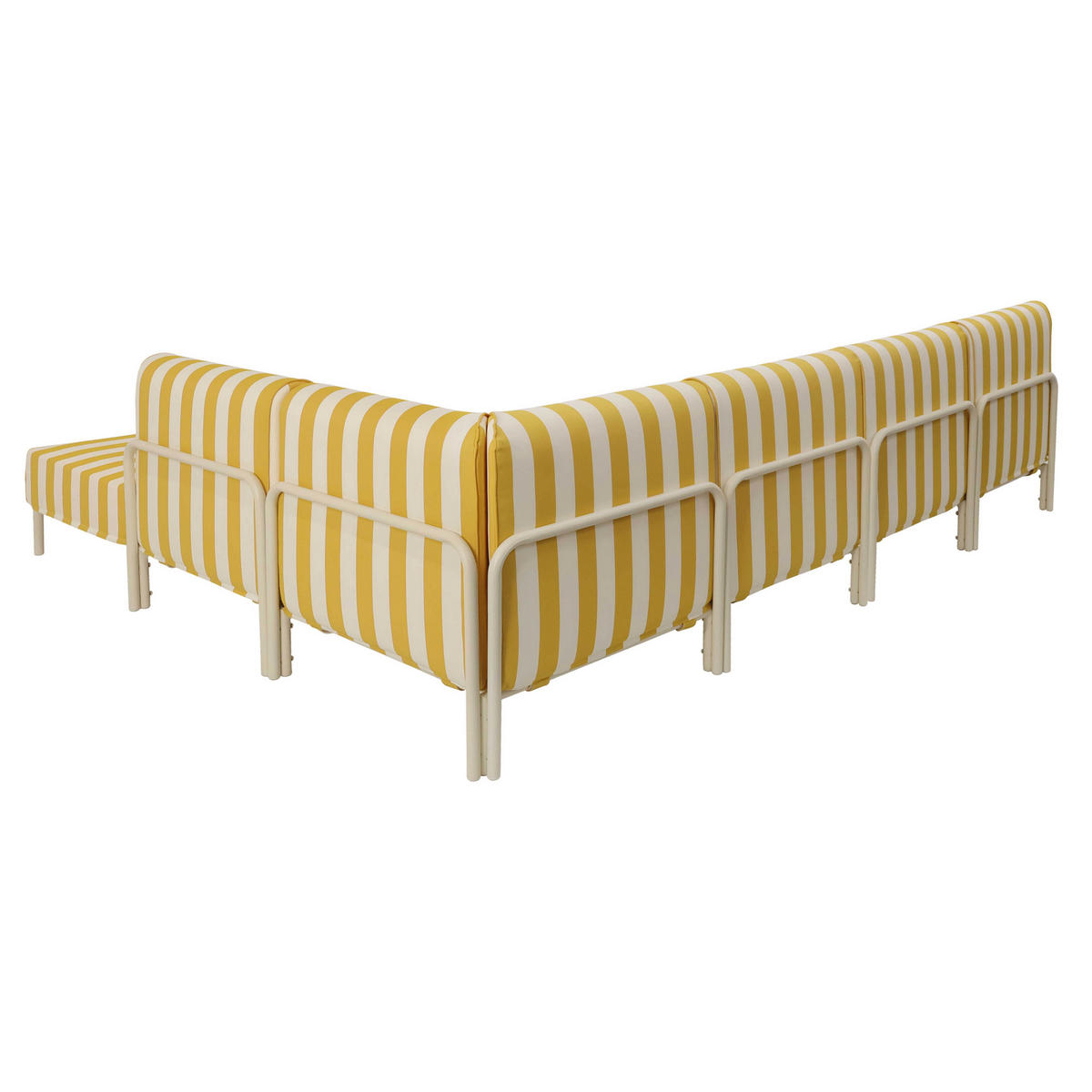 GARTENSOFA mit 6 Sitzplätzen, Gelb - Gelb, Textil - Oviala