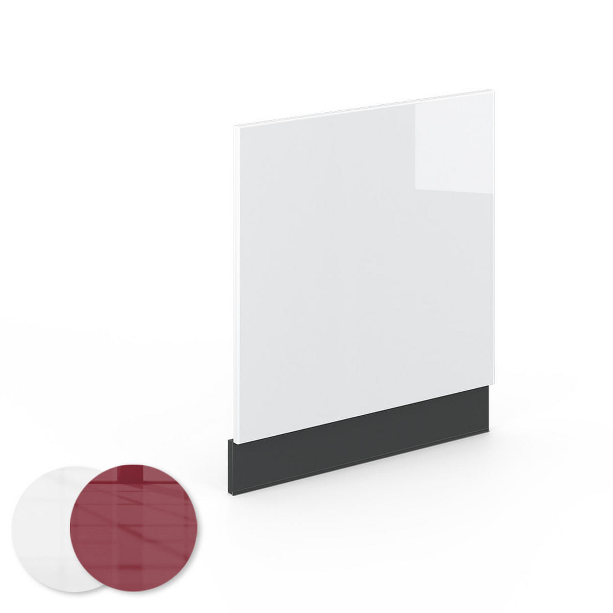 FRONTBLENDE Fame-Line Weiß Hochglanz 60 cm, AP Marmor - Weiß Hochglanz/Anthrazit, Holzwerkstoff (60/67.4/1.6cm) - Vicco
