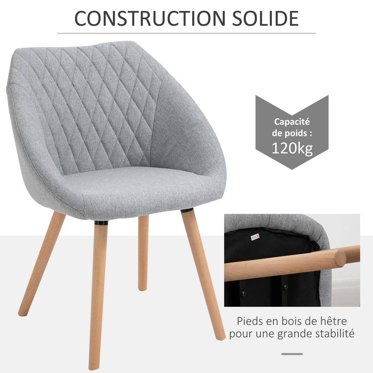 ESSZIMMERSTÜHLE 2er-Set DE-13175 Skandinavisch mit Armlehnen Grau - Grau, Holz (56/79/60cm) - ComfortXL