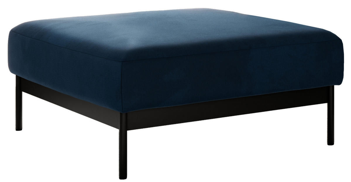 SCHLAFSOFA SALENTO Dunkelblau Velvet - Schwarz/Dunkelblau, Textil/Metall (221/82/193cm) - MKS