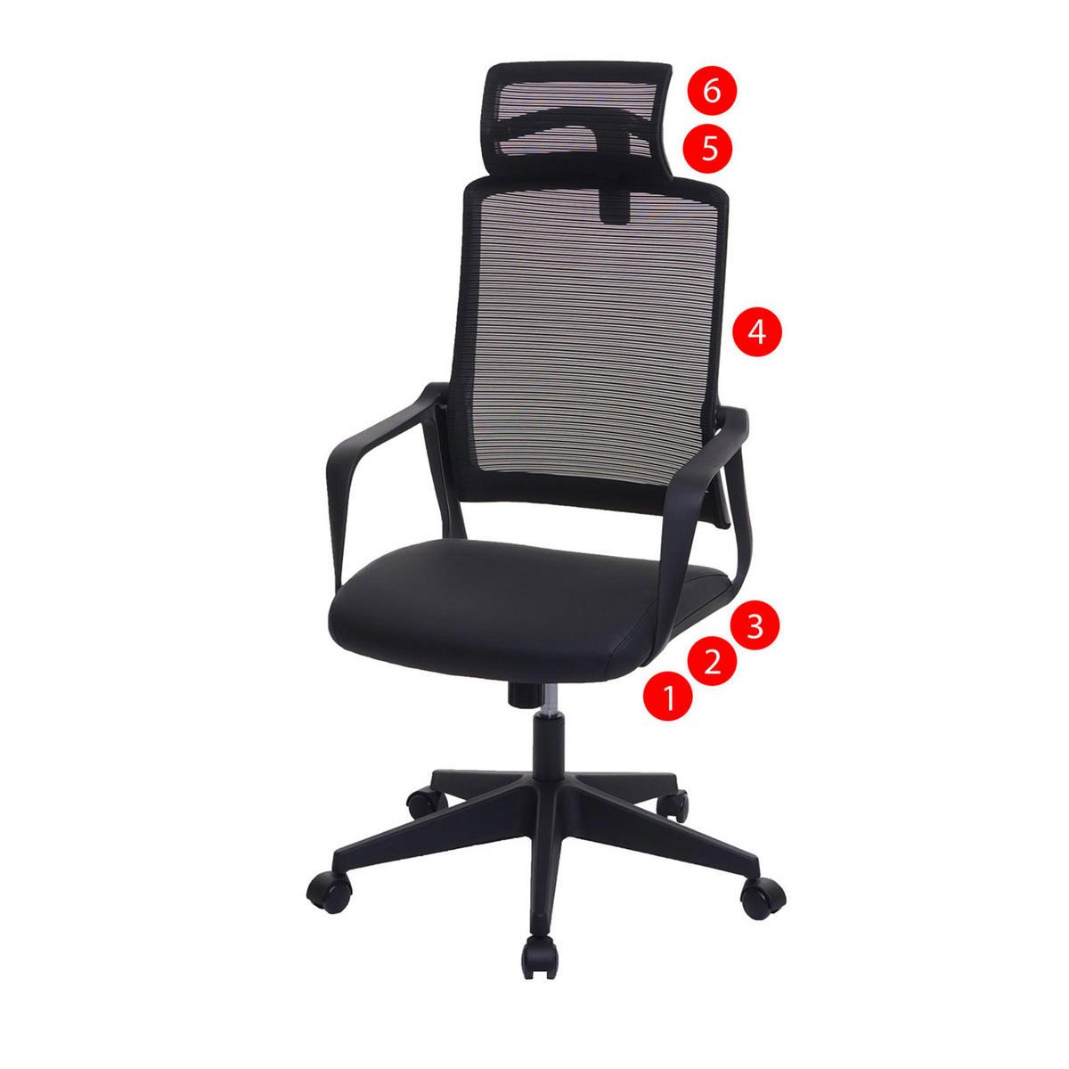 BÜROSTUHL Schwarz - Schwarz, Textil (64/128/66cm) - Jamb