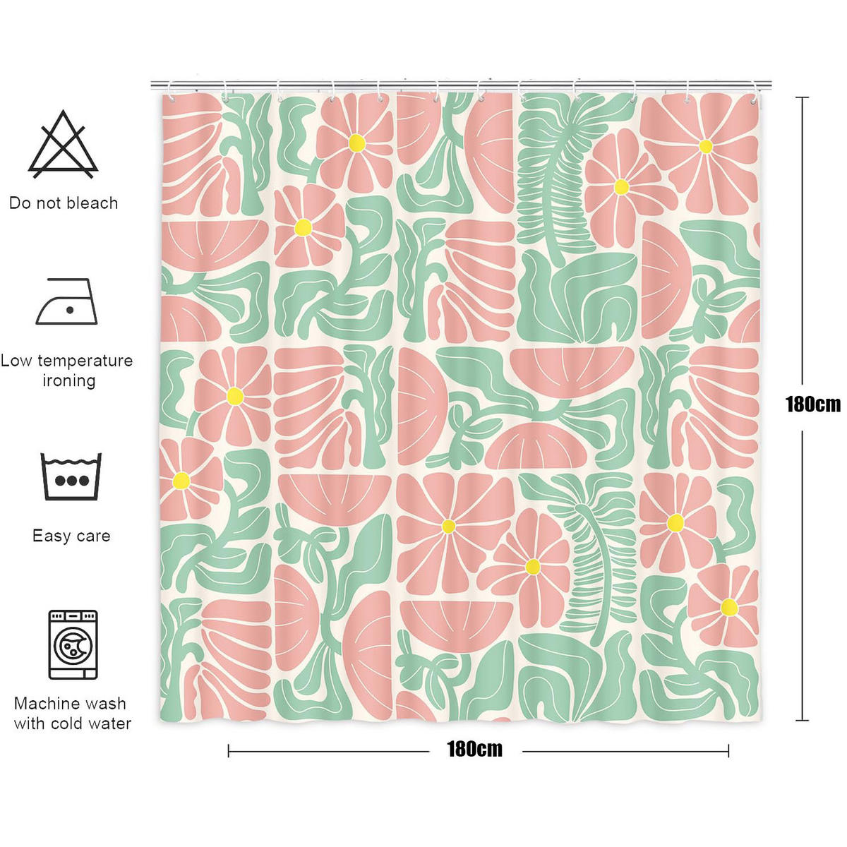 DUSCHVORHANG Polyester geometrisch abstrakt modern Mitte Stil wasserdicht mit Haken - Multicolor, Textil (180/180cm) - MCBOSON