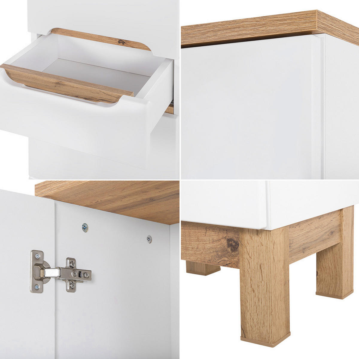 BADMÖBEL-SET 5-TLG. Solna-56 - Weiß, Holzwerkstoff (180/200/46cm) - Lomado