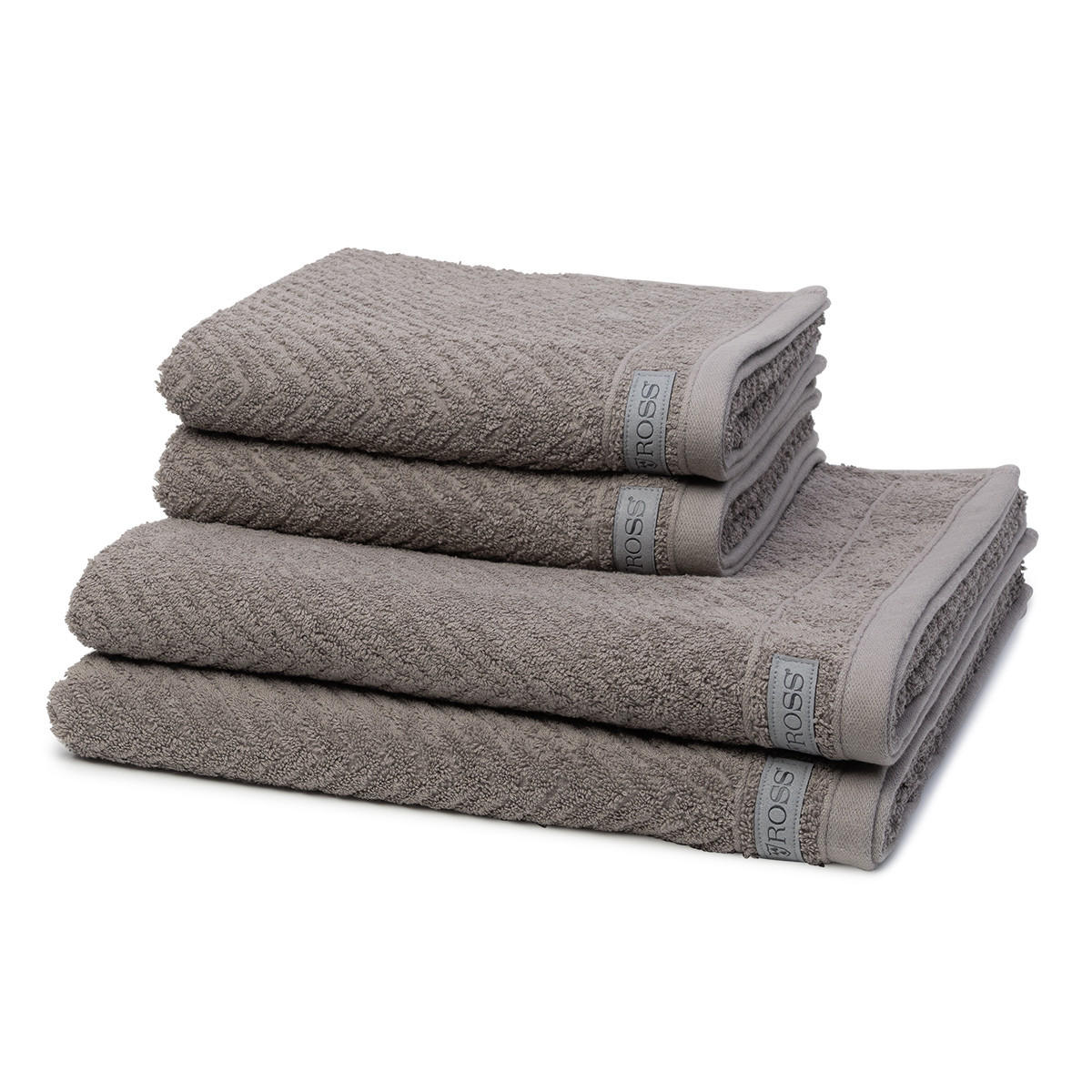 FROTTIERSET Smart 4-teilig - Grau, Textil (50/100cm) - Ross
