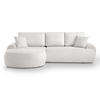 ECKSOFA Teddy L Creme, Bouclé-Stoff, links - Creme/Schwarz, Textil (270/170cm) - Beautysofa