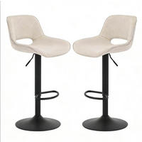 BARHOCKER 2er-Set höhenverstellbar, drehbar, 49 cm, Beige - Beige, Metall (49/106/49cm) - Meubliv