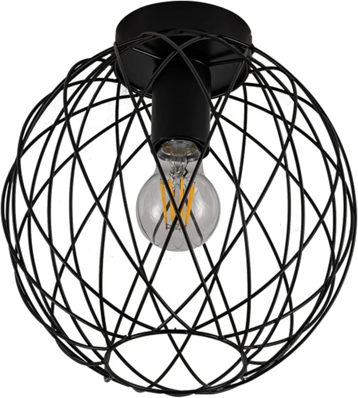 DECKENLEUCHTE Blitzenh 25/26.5/25 cm - Schwarz, Metall (25/25/26.5cm) - ZMH