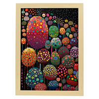 POSTER Yayoi Kusama A3 Rahmen Aus Hellem Holz - Beige, Papier (29.7/5/42cm) - Nacnic