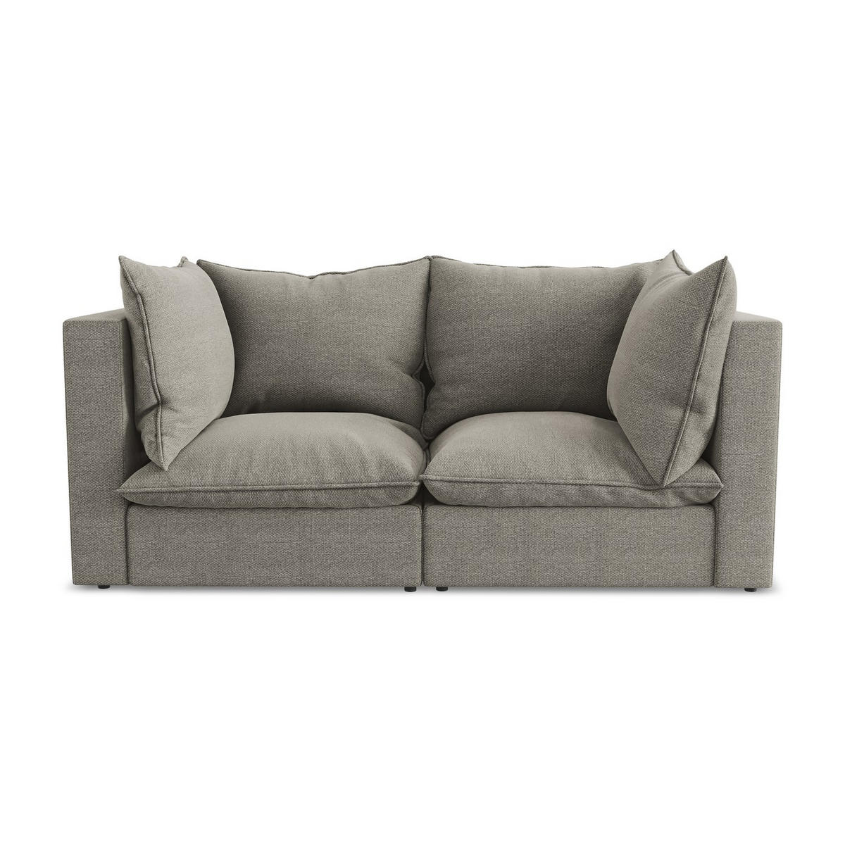 2-SITZER-SOFA Bouclé Stoff Grau - Schwarz/Grau, Holzwerkstoff/Kunststoff (180/77/90cm) - LaMiaSofa