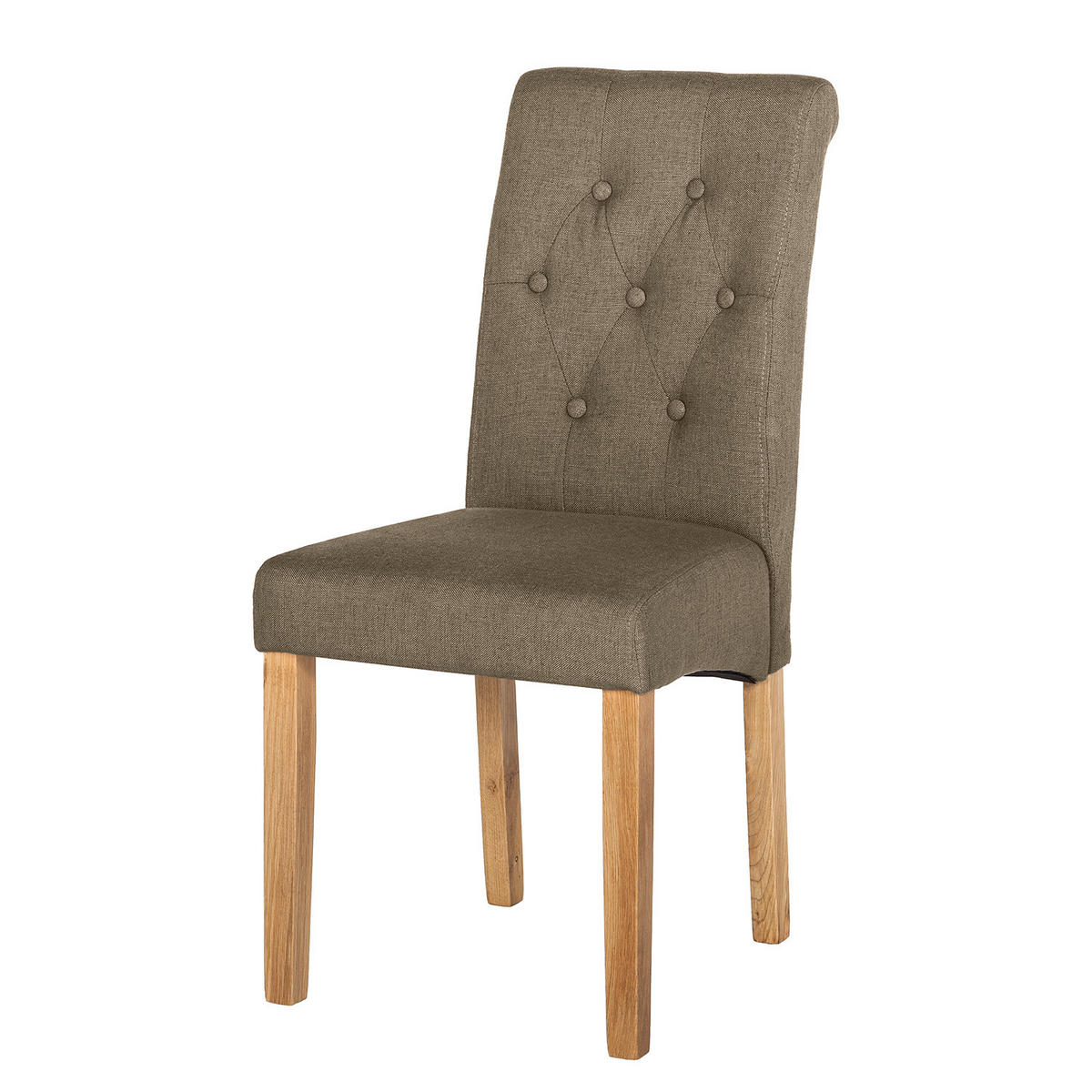 POLSTERSTUHL - Webstoff / Massivholz - Cappuccino, Holz/Textil (45/95/60cm) - home24