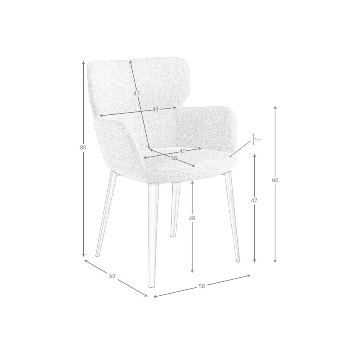 STUHL Brauner marmorierter Stoffstuhl 58/59/80 cm - Braun, Textil (58/80/59cm) - ANGEL CERDA