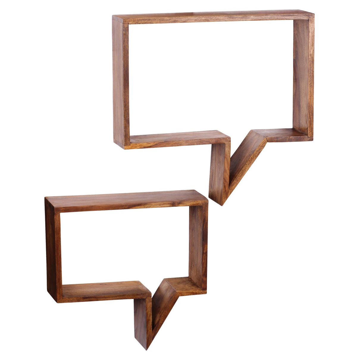 WANDREGAL Set MUMBAI Massivholz Hängend Landhausstil, Dunkelbraun 50x13x49 cm - Braun, Holz (50/49/13cm) - KADIMA DESIGN