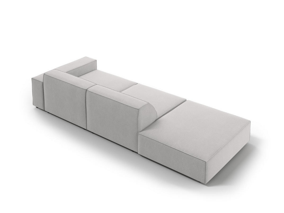 SOFA Jodie aus strukturiertem Stoff hellgrau 3 Sitzplätze - Hellgrau, Textil (102/70/262cm) - Micadoni