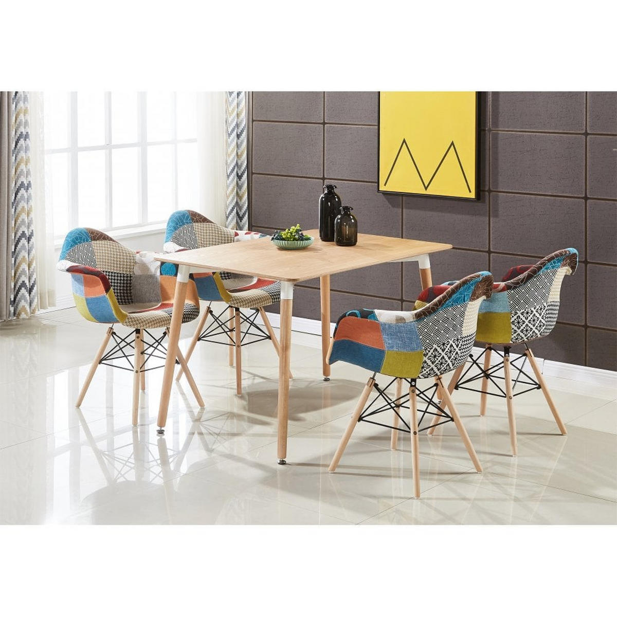 ARMLEHNSTUHL Stoff Mehrfarbig - Multicolor, Holz (63/83/50cm) - Life Interiors