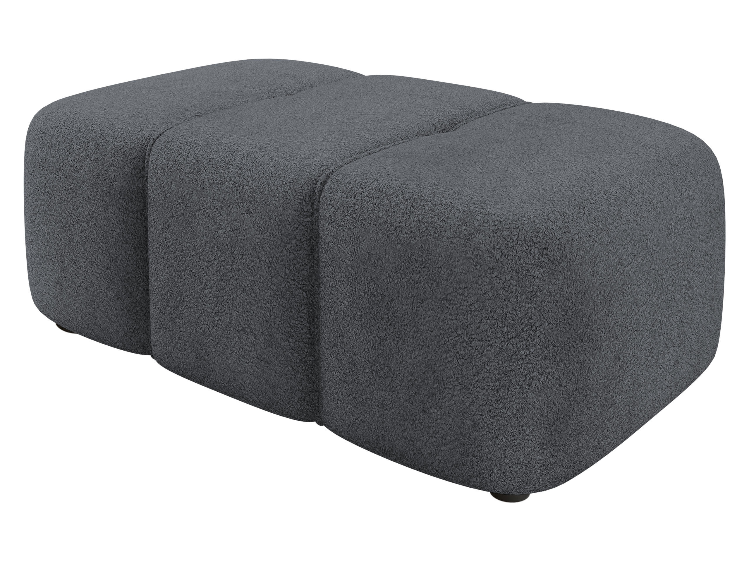 POLSTERHOCKER Furyn Boucle - Dunkelgrau/Schwarz, Holzwerkstoff/Kunststoff (93/38/62cm) - MIRJAN24