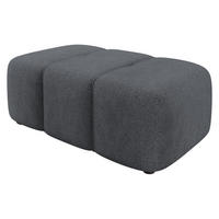 POLSTERHOCKER Furyn Boucle - Dunkelgrau/Schwarz, Holzwerkstoff/Kunststoff (93/38/62cm) - MIRJAN24