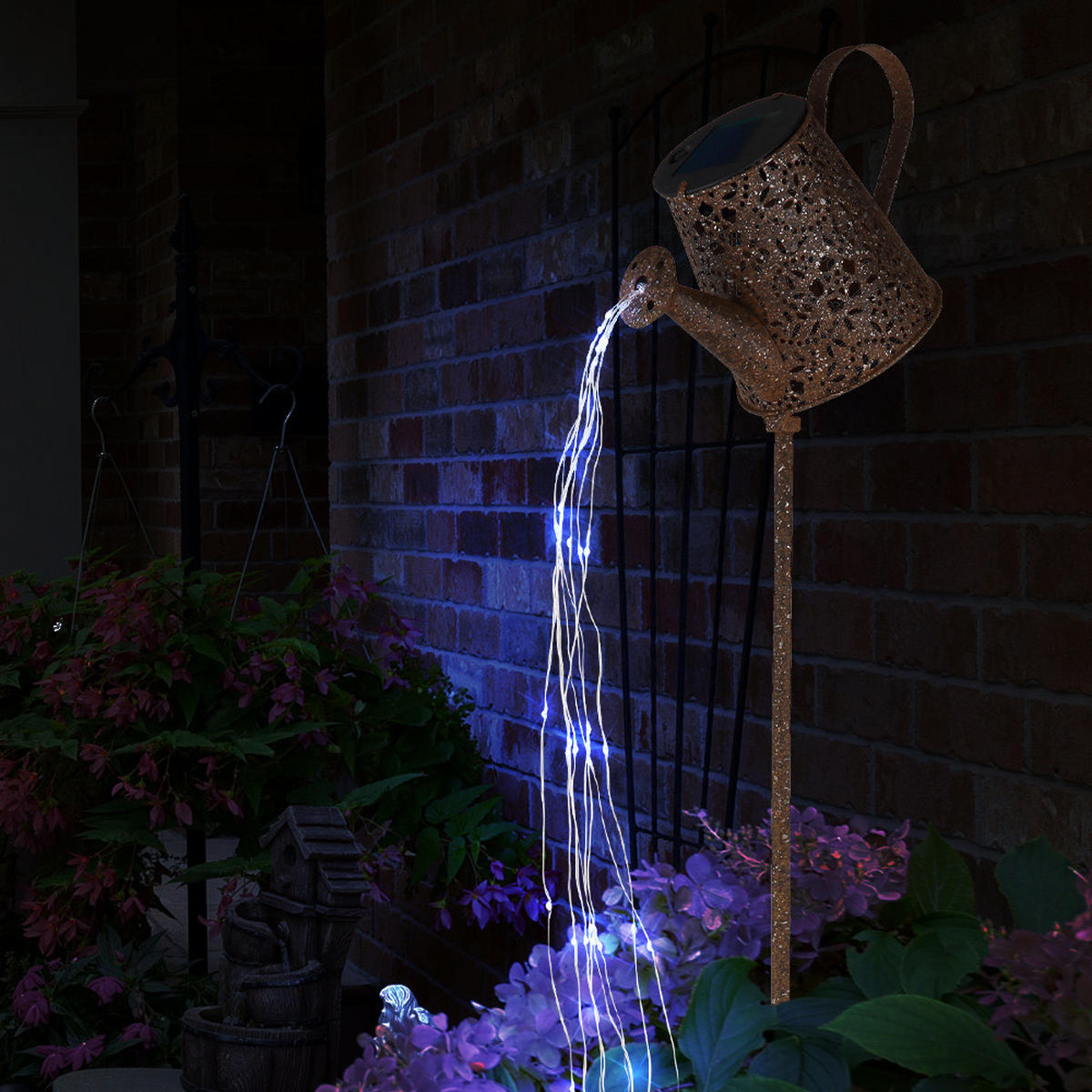 LED AUSSENLEUCHTE Gießkanne Rostfarben Metall - Braun, Metall (21/12/93cm) - Globo Lighting