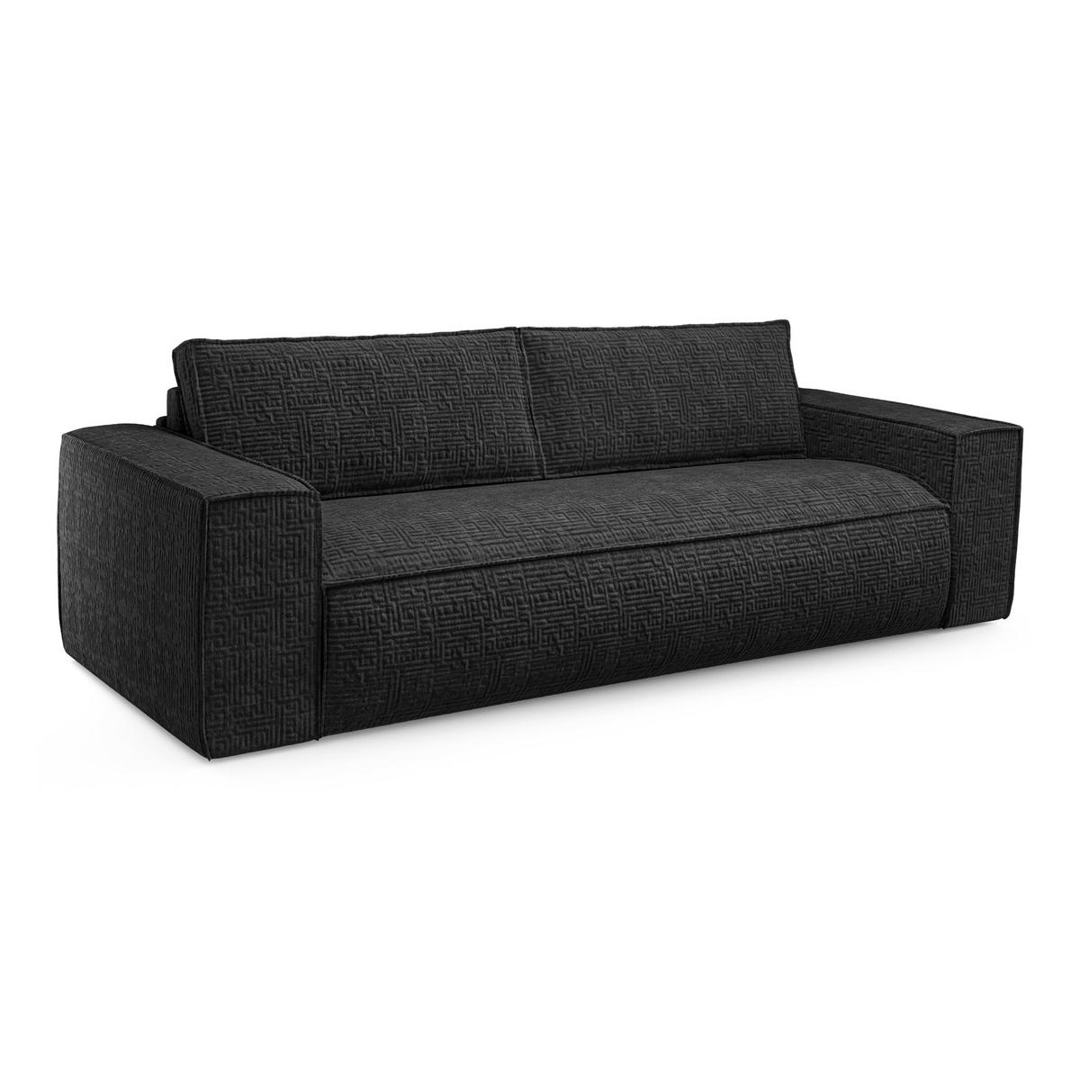 SCHLAFSOFA GERADE Samt Anthrazit 216cm - Dunkelgrau/Anthrazit, Textil (216/90/100cm) - Sia Home