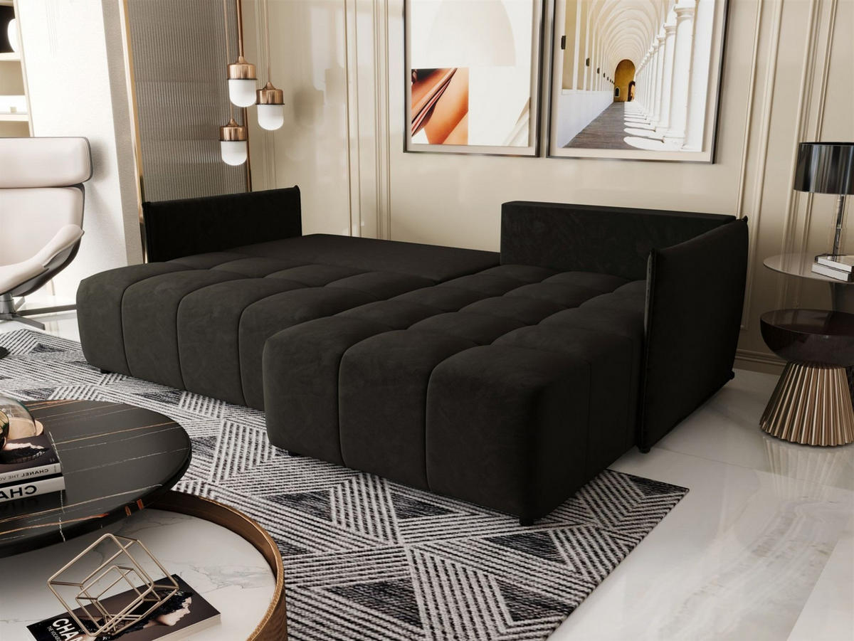 ECKSOFA Treviso - Hellblau, Holzwerkstoff/Textil (245/185cm) - Fun Möbel
