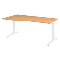 SCHREIBTISCH Serie-XB 100/180/74 cm in Buchefarben/Weiß - Buchefarben/Weiß, Holzwerkstoff (100/180/74cm) - bümö