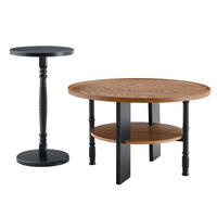 COUCHTISCH 80/80/47 cm Nussbaumfarben aus MDF mit Beistelltisch - Walnussfarben, Holzwerkstoff (80/80/47cm) - OKWISH