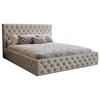 POLSTERBETT 180x200 Verti Slim, Chesterfield, Hellgrau - Hellgrau, Holz/Textil (180/200cm) - Emporius